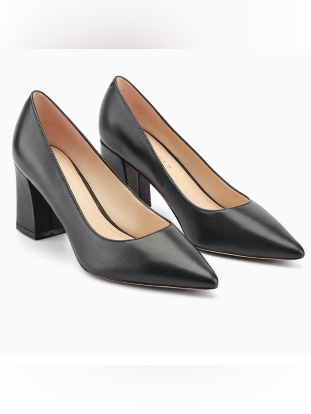 MARC FISHER Zala Block Heel Pointy Toe Pump in Black